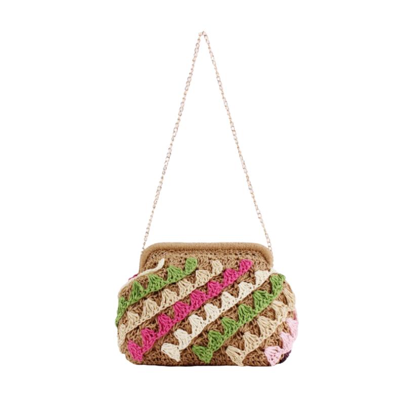 

New Colorful Lace Handmade Woven Bag Versatile Handbag Daily Leisure Seaside Vacation Women s Beach Bag Casual Shoulder Bag