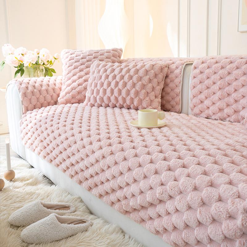 Capa de sofá de pelúcia universal para outono e inverno, sala de estar, almofada de sofá antiderrapante, toalha de sofá, capa secional, decoração para casa
