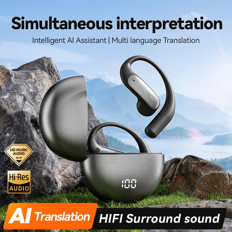M118 AI Translation Bluetooth Earphones with Long Battery & Power Display - Semi-In-Ear & Over-Ear Design