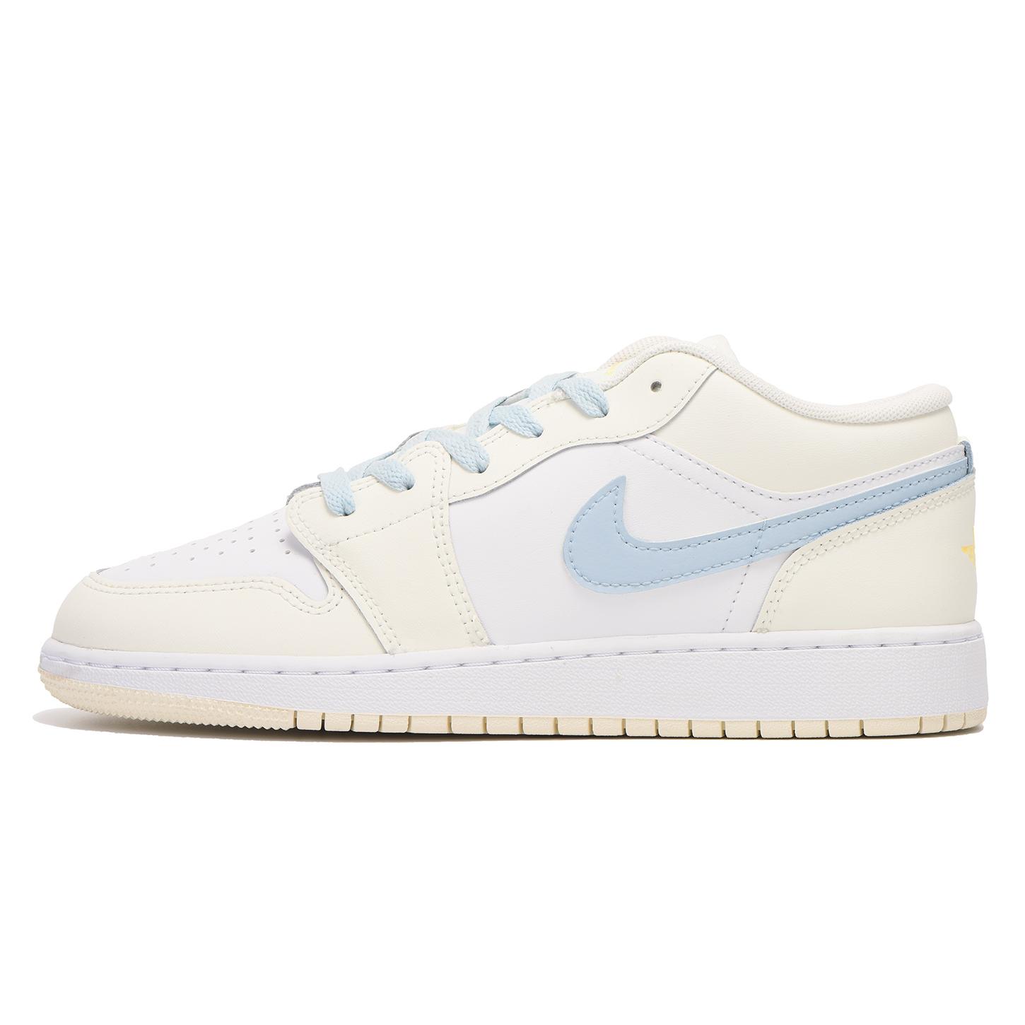 

Jordan Air Jordan 1 Slip Resistant Abrasion Resistant Low top Vintage Basketball Shoes GS Yellow Blue FV8486-181(Team59-) 40