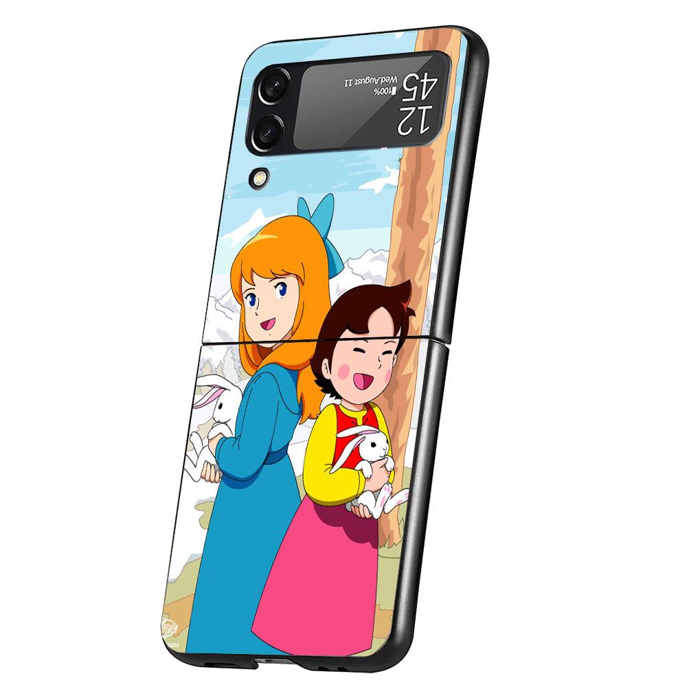 Heidi Cute Cartoon Cover Phone Case For Samsung Galaxy Z Flip 7 6 5 4 3 5G Flip7 Flip6 Flip5 Flip4 Flip3 Black Fundas Shell