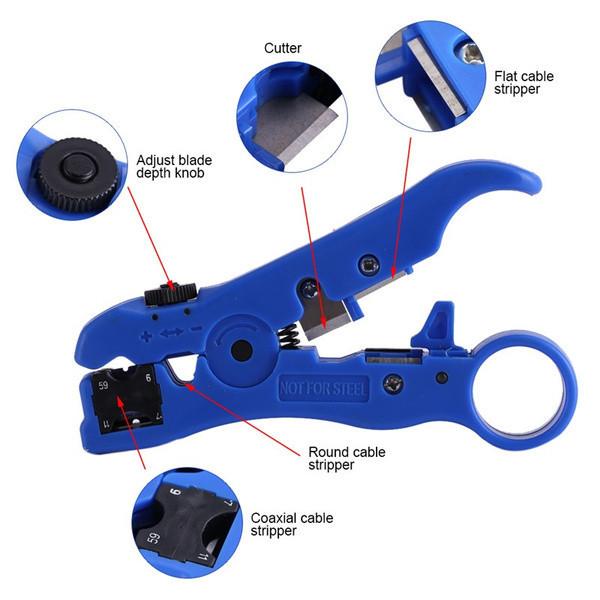 Coax Coaxial Rotary Cable Wire Cutter Stripping Tool Rg59 Rg6 Rg7 Rg11 Stripper