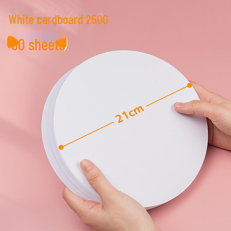 Yuanhao Double-Sided White and Black Cardstock: 21/25/29/36CM Circular Craft Paper for Painting and Handmade Projects.