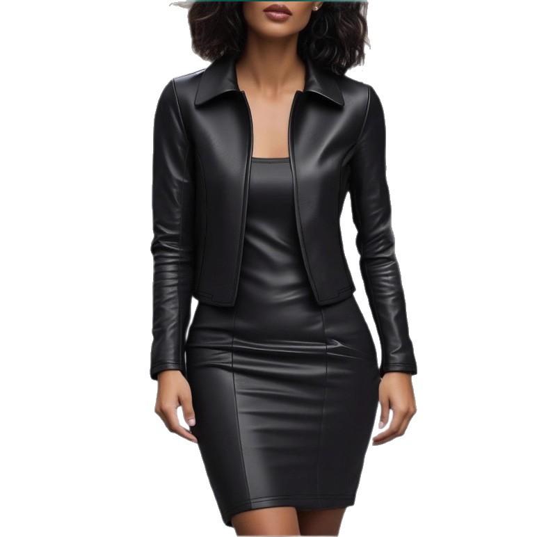 Nytt Modernt Pendlarset Långärmad Kappa Klänning