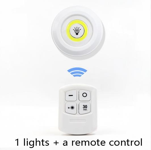 

3W Dimmable COB Under Cabinet Light LED Night Light Closet Light Push Button Stair Light Kitchen Bathroom Light Remote Switch 3W&Cold White