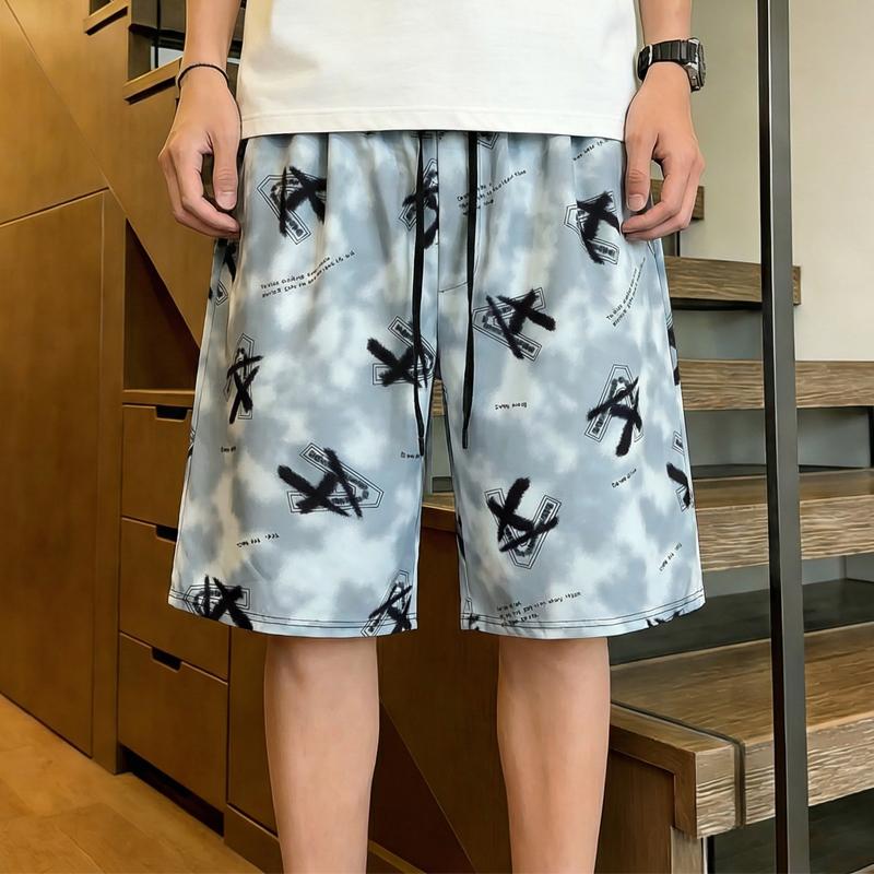 Men's Plus Size Tie Dye Graphic Casual Shorts – Elastic Waist Drawstring Loose Fit Summer Shorts (5XL-11XL)