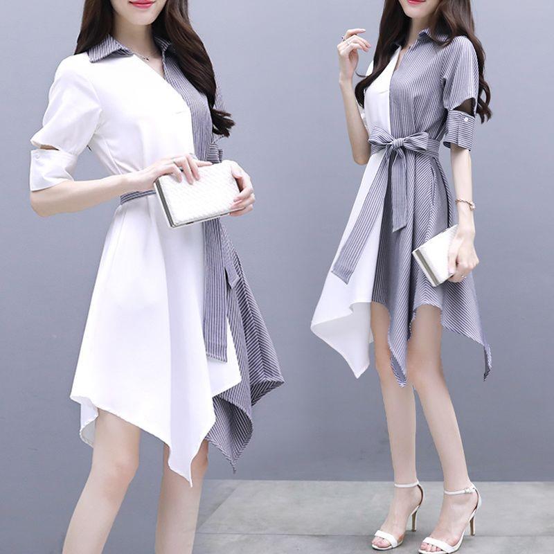 

2026 Summer Forest Style Chiffon Dress: Temperament Patchwork Top with Waist-Cinching Slimming Short Skirt - Goddess Vibe. 90-105 lbs синій