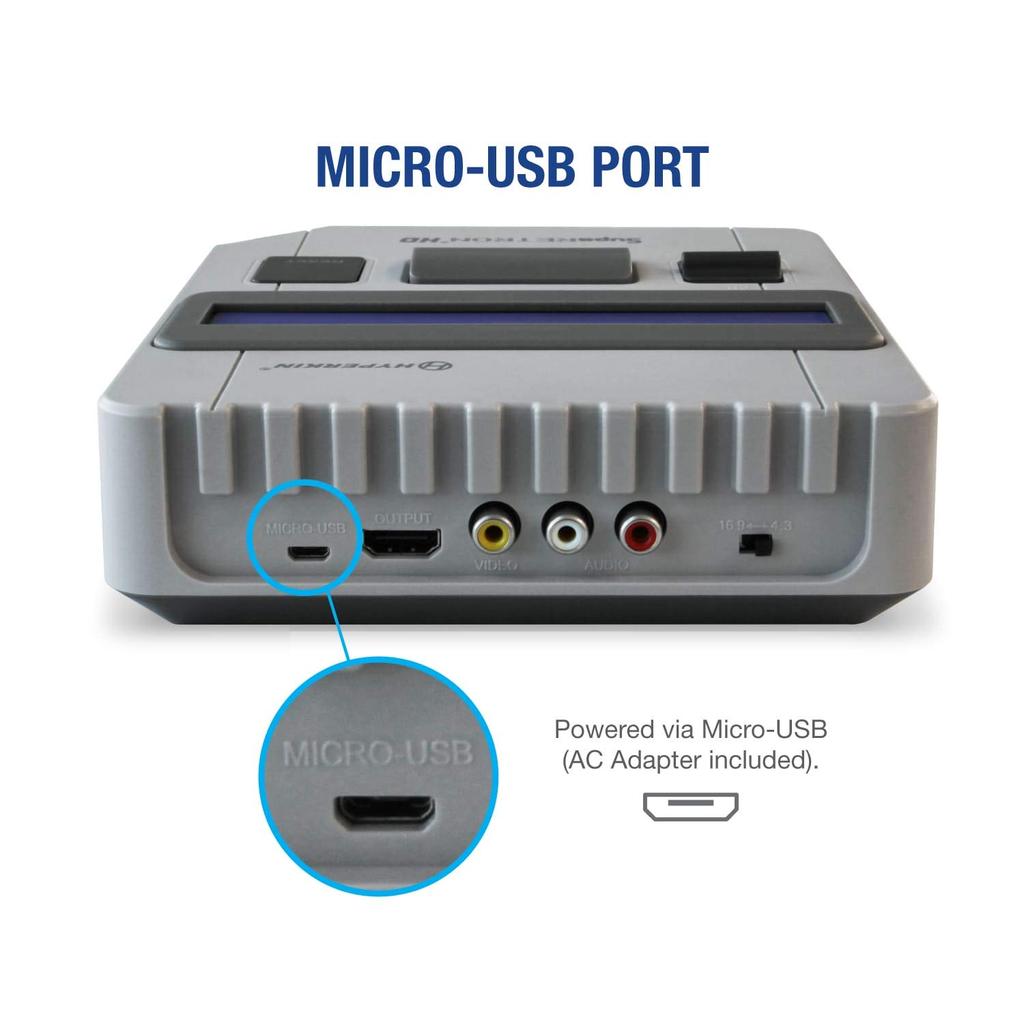 Hyperkin Supa RetroN HD Premium Retro Game Compatible with Super Nintendo Gray SFC/SNES (NTSC/PAL)