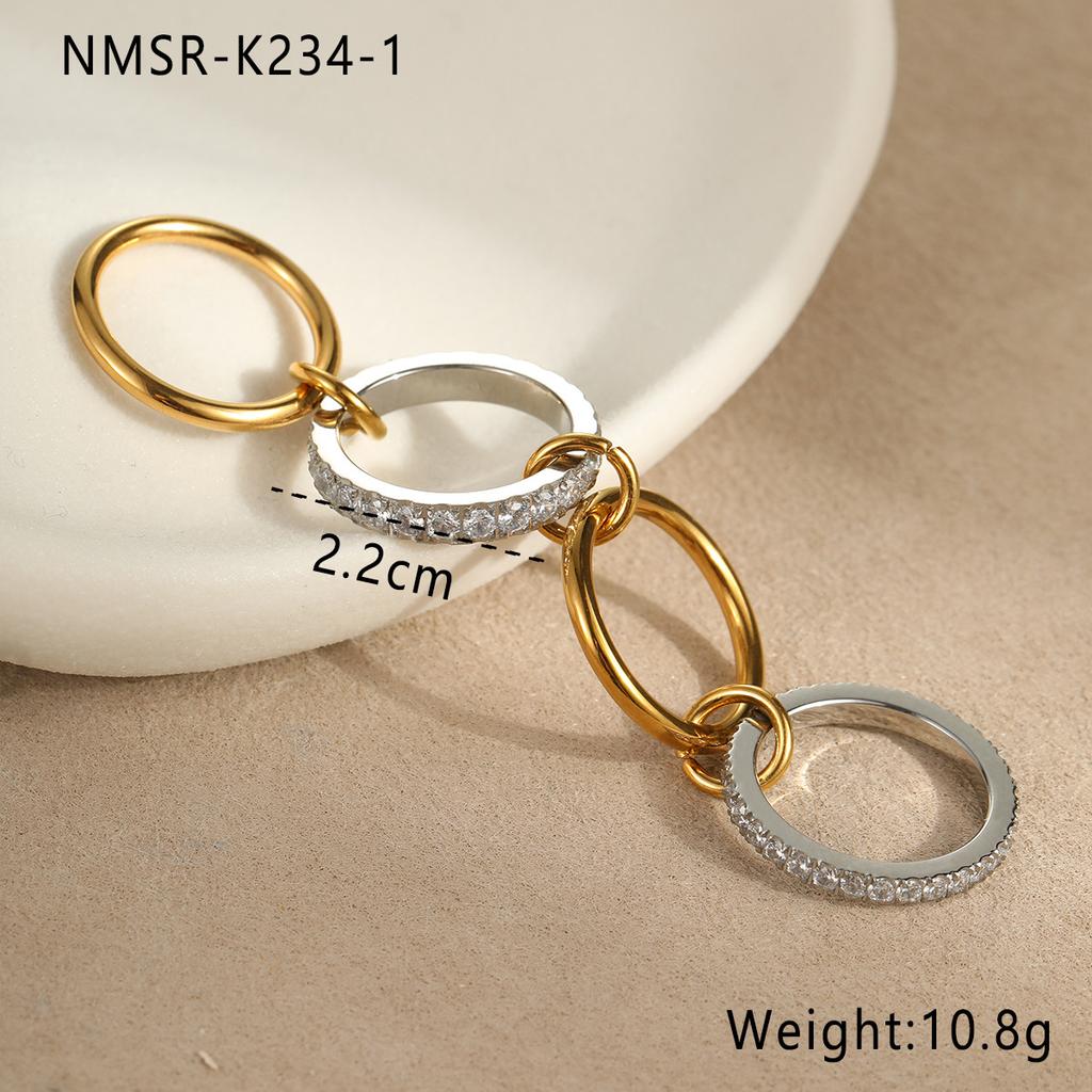 GEMCHIC Women's Stackable Geometric Rings Set, Adjustable 18K Gold Plated Stainless Steel Statement Knuckle Jewelry