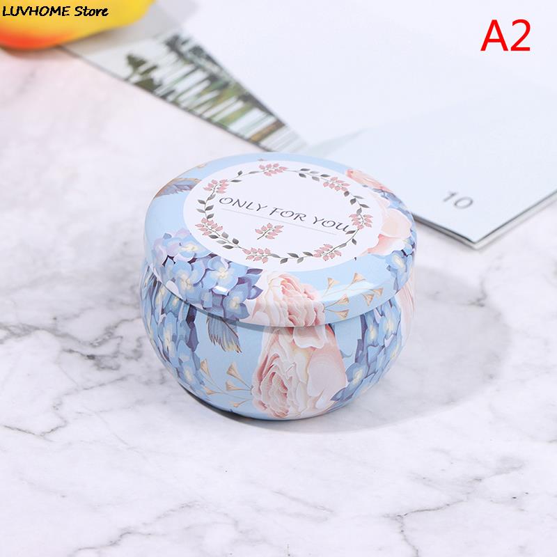 Retro Luxury Candle Jars Holder Storage Case Empty Tin Box Round Container with Lid Small Diy Candle Making Wedding Sweet Gifts