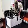 Balck White Barbershop Storage Box Hair Scissors Comb Clips Rack Hairdressing Cosmetic Tool Storage Box Barbershop Accessories