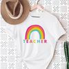 Womens Teach Love Rainbow Mama Graphic TShirt Harajuku Style Aesthetic Rainbow Print Modal Dress Casual Top for Women Cartoon