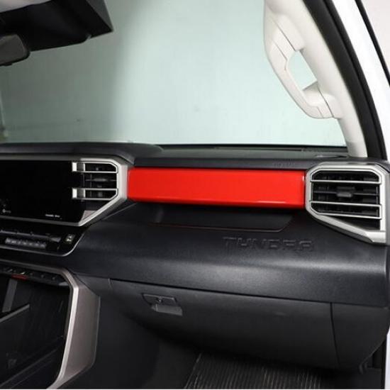 LHD Red Interior Dashboard Cover Strip Trim For Toyota Tundra -2024