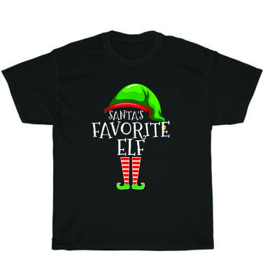 Santa's Favorite Elf Group Matching Family Christmas Gift Holiday T-Shirt Unisex