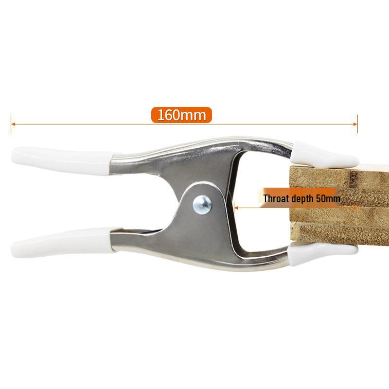 6" Heavy Duty White Metal A-Clamp for Photography, Quick Fix Spring Clamp, Waist Cincher, Train Clip