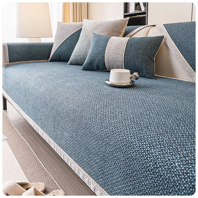 

1 шт. Хлопковый и льняной чехол для дивана Four Seasons Universal для гостиной, утолщенный нескользящий чехол для диванной подушки, чехол для мебели от пыли 70x70cm