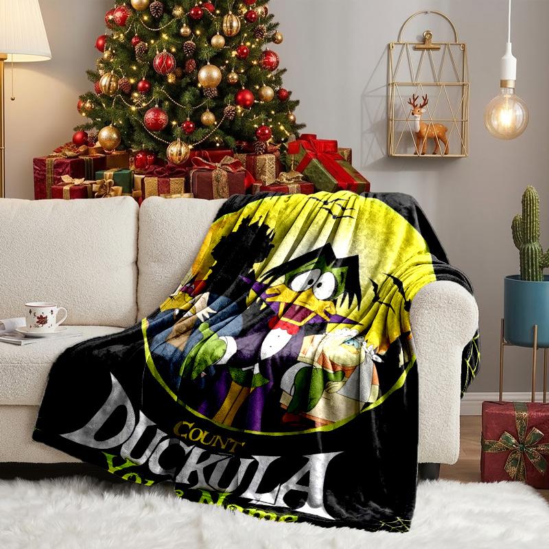 Custom Name Count Duckula Blanket Flannel Blanket for Camping, Hiking, Garden Parties, Picnic Essentials,gift for family and friend