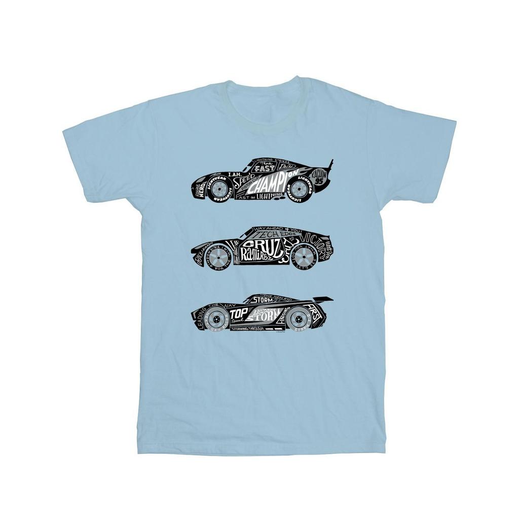 Disney Mens Cars Text Racers T-Shirt