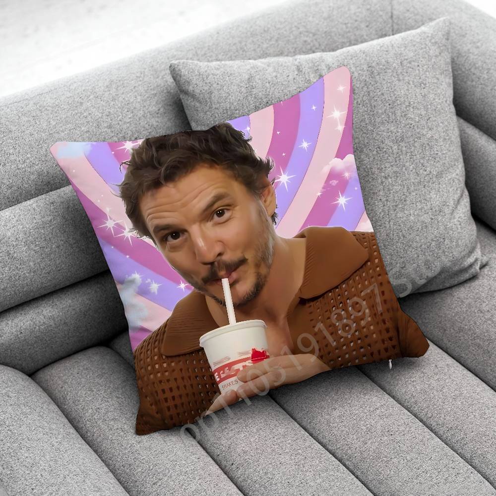 Actor P-Pedro Pascal Throw Pillow Case For 45*45cm 40cm 55cm 50cm 30cm Square Car Pillowcase Shell