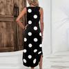 Women's Polka Dot Sleeveless Maxi Dress Loose Fit Casual Summer Dress