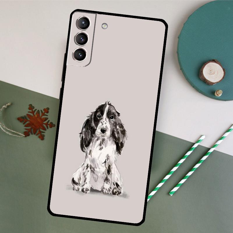 Cartoon Cocker Spaniel Case For Samsung Galaxy S20 S21 FE S22 Plus S23 Ultra S8 S9 S10 Plus Note 10 20 Ultra Cover