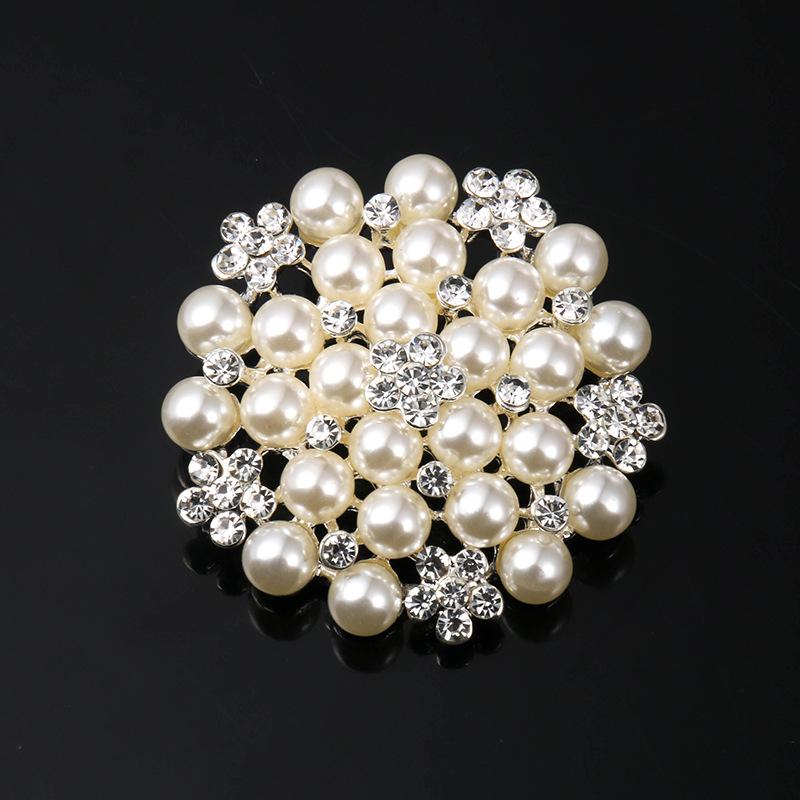 Luxury Fashion Elegant Faux Pearl Flower Brooches Pins For WomenGirls Gorgeous Decor Wedding Banquet Garment Ornament Gifts
