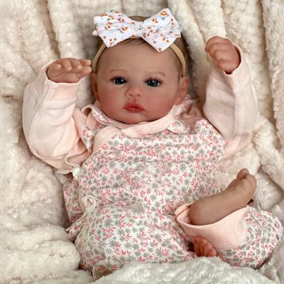 19 Inch Reborn Baby Doll Meadow Soft Cloth Body Emulation Doll Handmade 3D Skin with Visible Blood Veins Collectible Art Doll for Chid Christmas Gifts