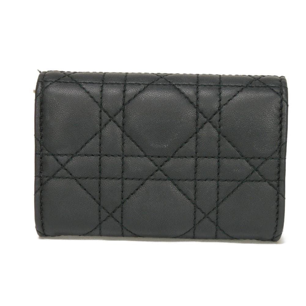 Used 10656 Glycine Wallet S0966ONMJ_M900 7941 Current Logo Charm Coin Purse Card Case Cannage Black Women's from Japan