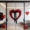Valentine's Day Wreaths Heart Wreath for Front Door Valentines Heart Wreath for Anniversary Wedding Dinner Decors HX6C