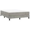 Box Spring Bed Frame Light Grey 140 X 200 Cm Velvet