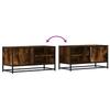 TV Stand in Smoked Oak Finish 80 x 34.5 x 40 cm Made of Wood Based Panel and Metal