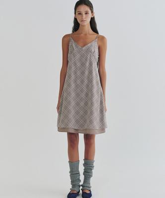 ANDNEEDS Copper Check Dress (Beige)
