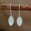 Natural Stone New Bohemian Elongated Stone Horse Eye Pendant Earrings European and American Popular Ins Jewelry Jewelry