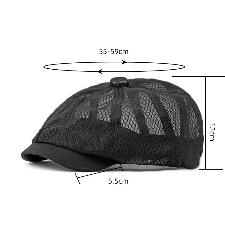 Men's Octagonal Hat Summer Breathable Sunscreen Sun Hat Retro Newsboy Hat For Women
