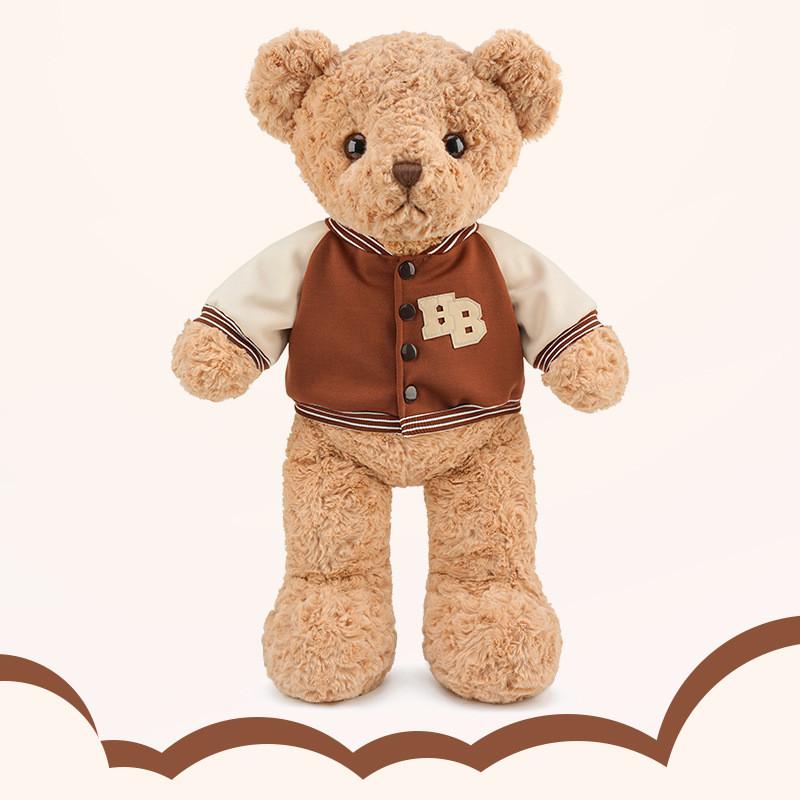 Plush Teddy Bear Toy Wearing Baseball Jersey Design For Kids Gift And Collectible Decor