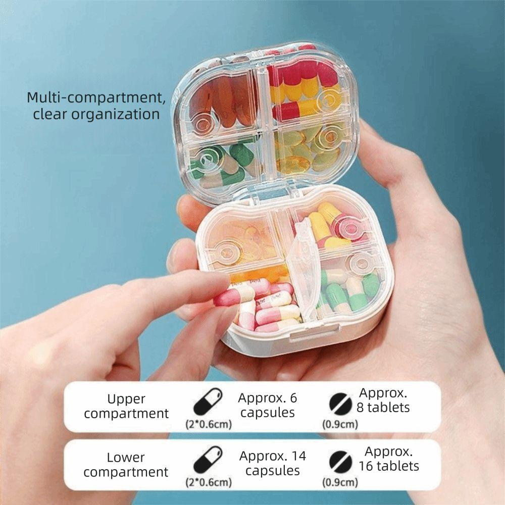 Portable Pill Box 8 Compartments Pill Case Square Pill Organizer Travel