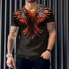 New Men's T-shirt 3d Wing Printing Round Neck T-shirt Hip Hop Short Sleeve Pullover Street T-shirts Summer Men's Clothing