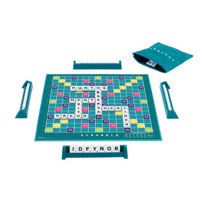 Jeu de société Scrabble 2 en 1 - Mattel Games - Version espagnole - 35.5x35.5 cm - Édition familiale - 4 joueurs