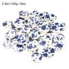 uxcell Craft Ceramic Mosaic Tiles 200g Round Blue and White Ceramic Mosaic Kit for Garden Paving Stone Cup Pads Set, Tiles,