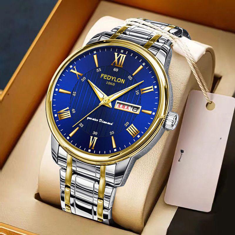 New High-end Fully Automatic Movement Watch for Men's Double Calendar Luminous Waterproof Men's Quartz Watch