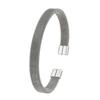 Edelstahl C-förmiges Netz Offenes Armreif Armband Modeschmuck Geschenk Unisex C-förmiger Armreif für Damen Herren