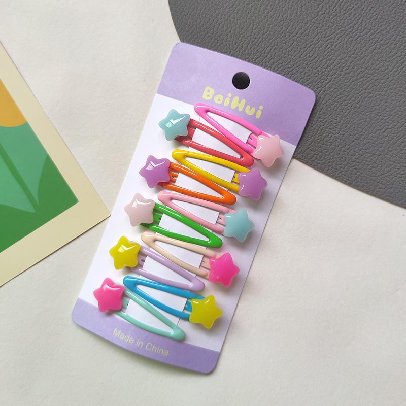 10 buc/Set Clips de păr colorați, lucioși și drăguți pentru fete, Ornament de păr fermecător, Agrafe mici, Accesorii de păr la modă pentru copii și fete