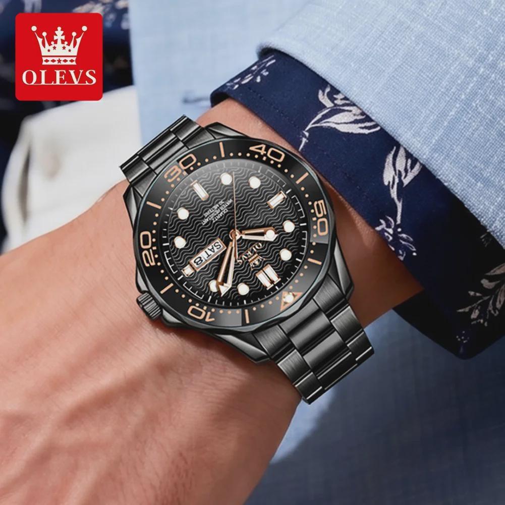 Fashion Mens Watches Steel/Silicone Strap Luminous Dual Calendar Waterproof Multi Color Business Sport Wrist Watch