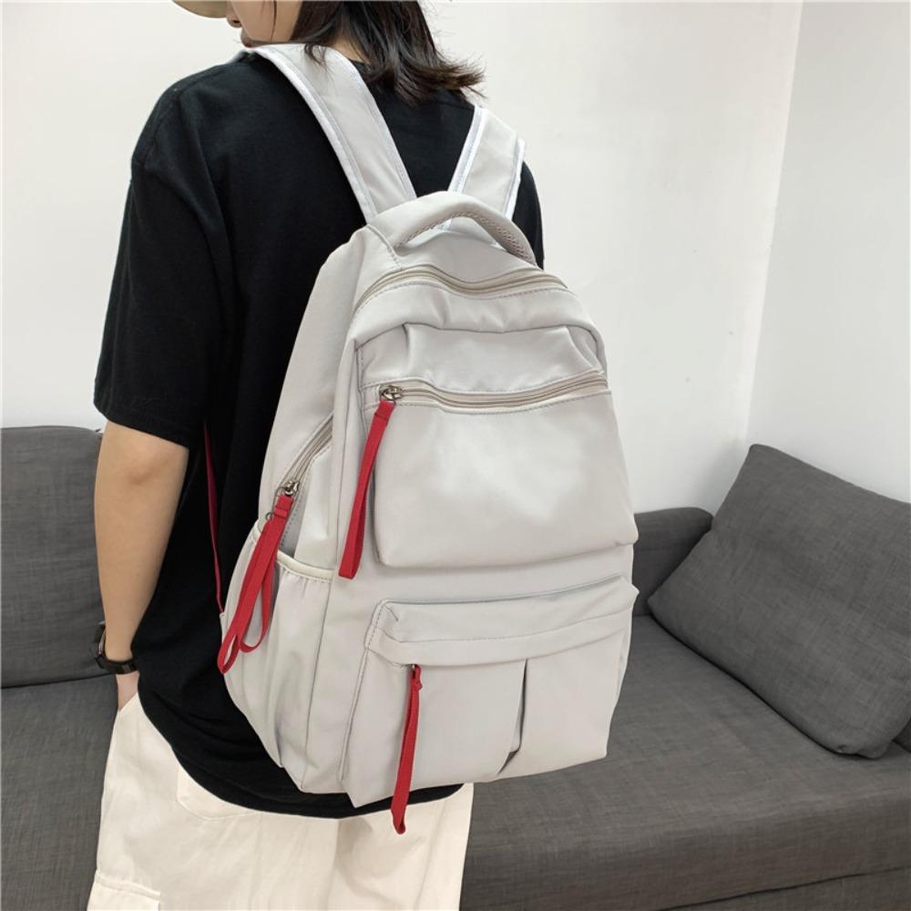 

Zippered School Bags Canvas Leisure Backpack Fashion Trends Backpacks