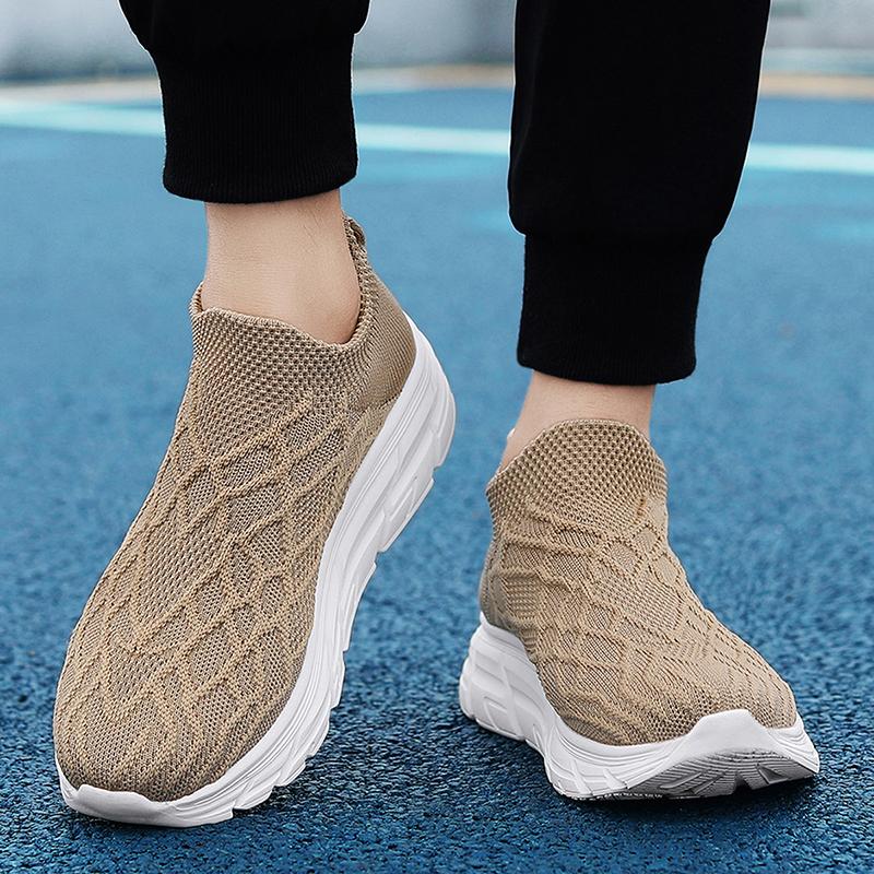 Zapatillas Deportivas Mujer Negro Blanco Caqui Hombres Casuales Ligeras Slip-on Calcetines Zapatos Pareja Zapatillas para Correr