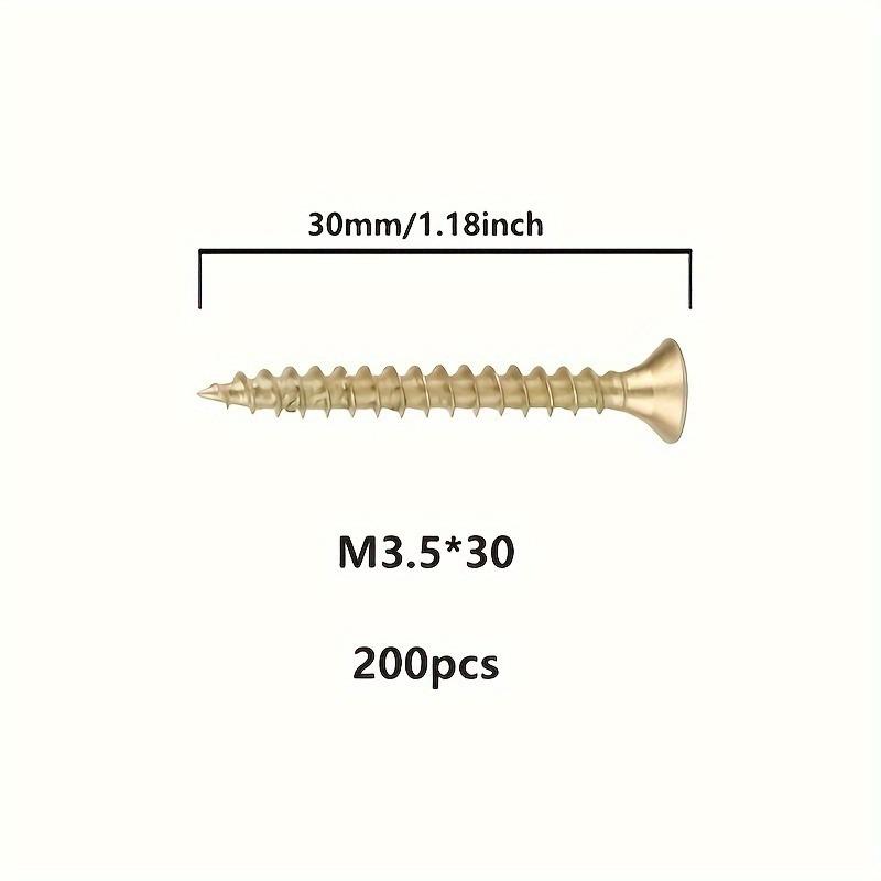 Self-Tapping Screws Class 8.8 - Flat Head, Fully Threaded for Wood - Self-Locking 3.5 mm Diameter by 16/20/25/30 mm Length