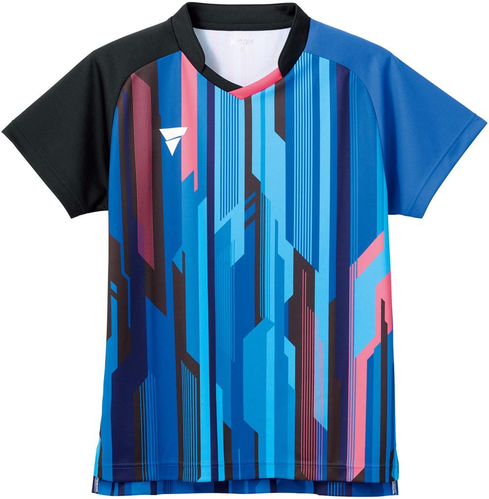 VICTAS Table Tennis Game Shirt V-GS300, J.T.T.A (Japan Table Tennis Association) Approved, Unisex, Blue (5000), Small, 512301