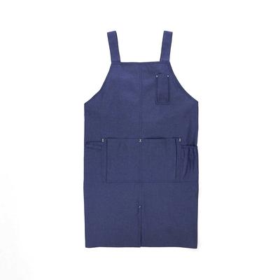 HOUSE WEAR STUDIO Denim Rückenknopf einfach und bequem zu tragen und nicht arbeitsfrei Blau [NAIGAI] H-förmige Schürze, einfarbig, ermüdend, Herrenschürze, Herren-,