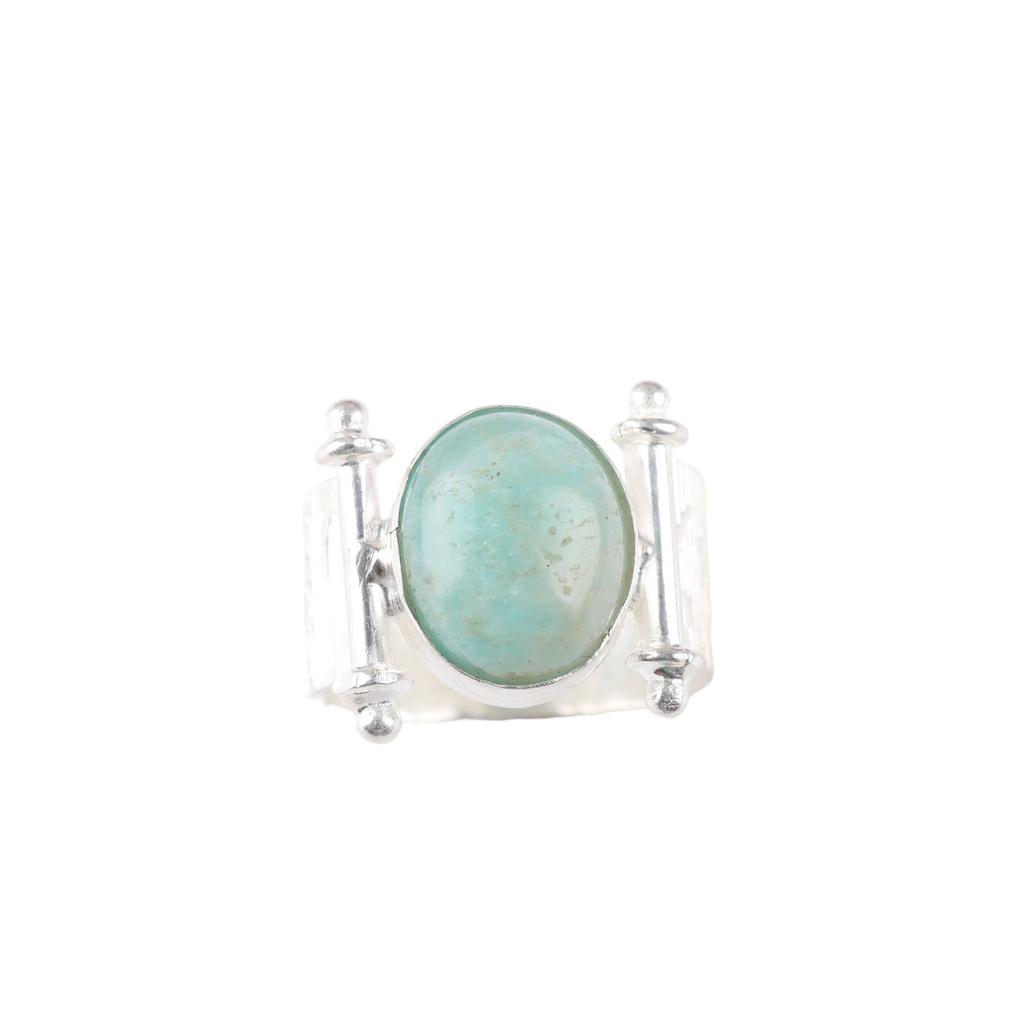 Natural Amazonite Gemstone 925 Sterling Silver Jewelry Handmade Ring For Women RR-22-30
