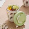 650ML Picnic Salad Box Fruit Cup with Fork Double-Layer Quick-Draining Leak-Proof Compact Sealed Food Storage Containers for Travel Picnic Camping